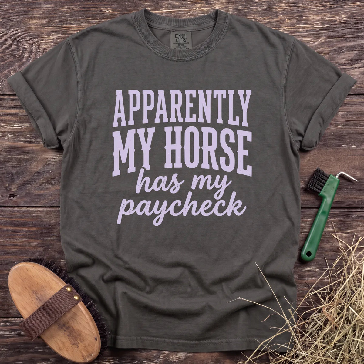 My Horse’s Paycheck T-Shirt in Pepper [color: Pepper]