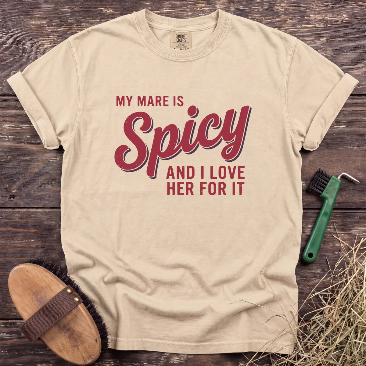 My Mare Is Spicy T-Shirt in Ivory [color: Ivory]