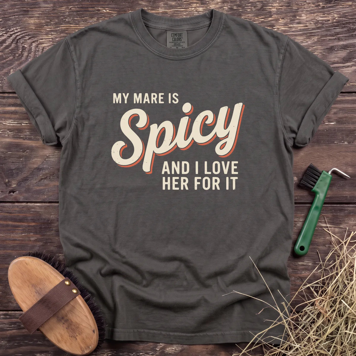 My Mare Is Spicy T-Shirt in Pepper [color: Pepper]