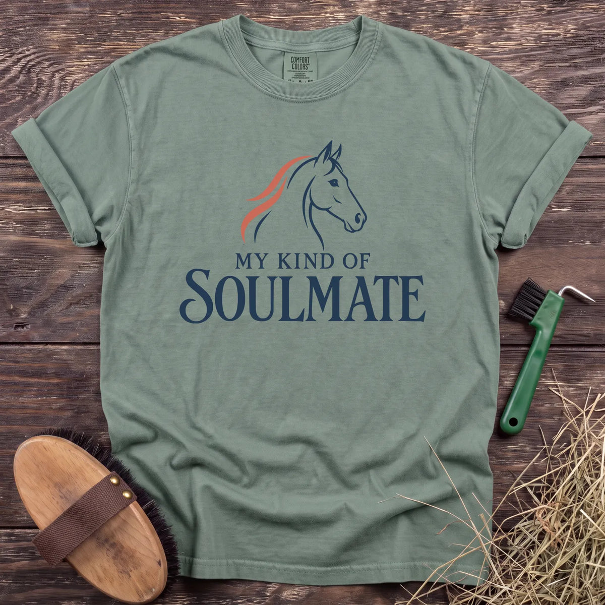 My Kind of Soulmate horse graphic T-shirt in Bay [color: Bay]