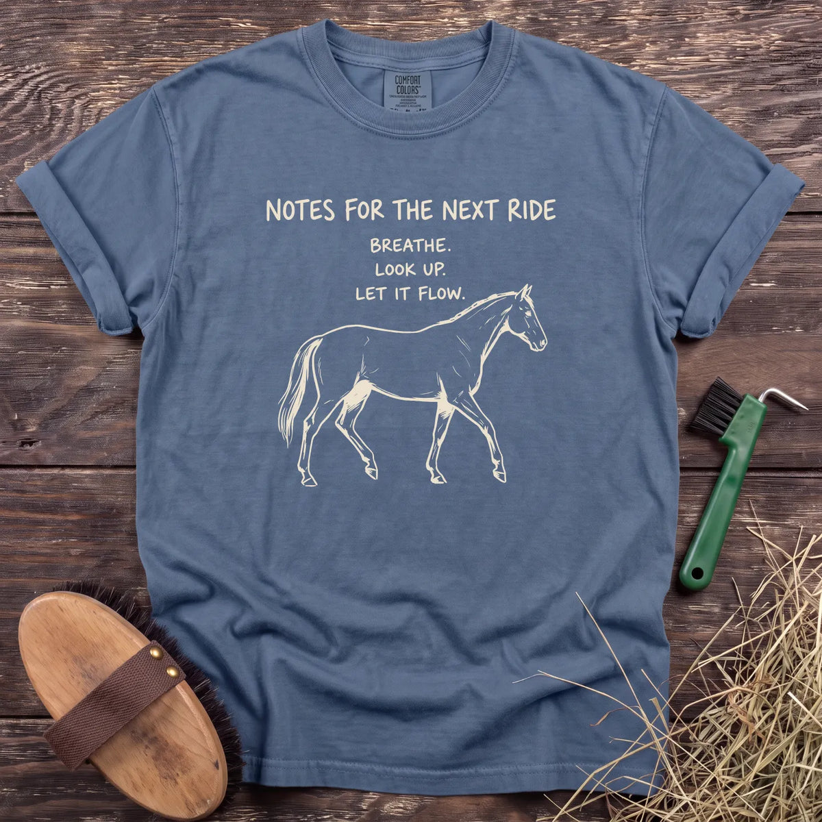 Next Ride Notes T-Shirt in Blue Jean [color: Blue Jean]