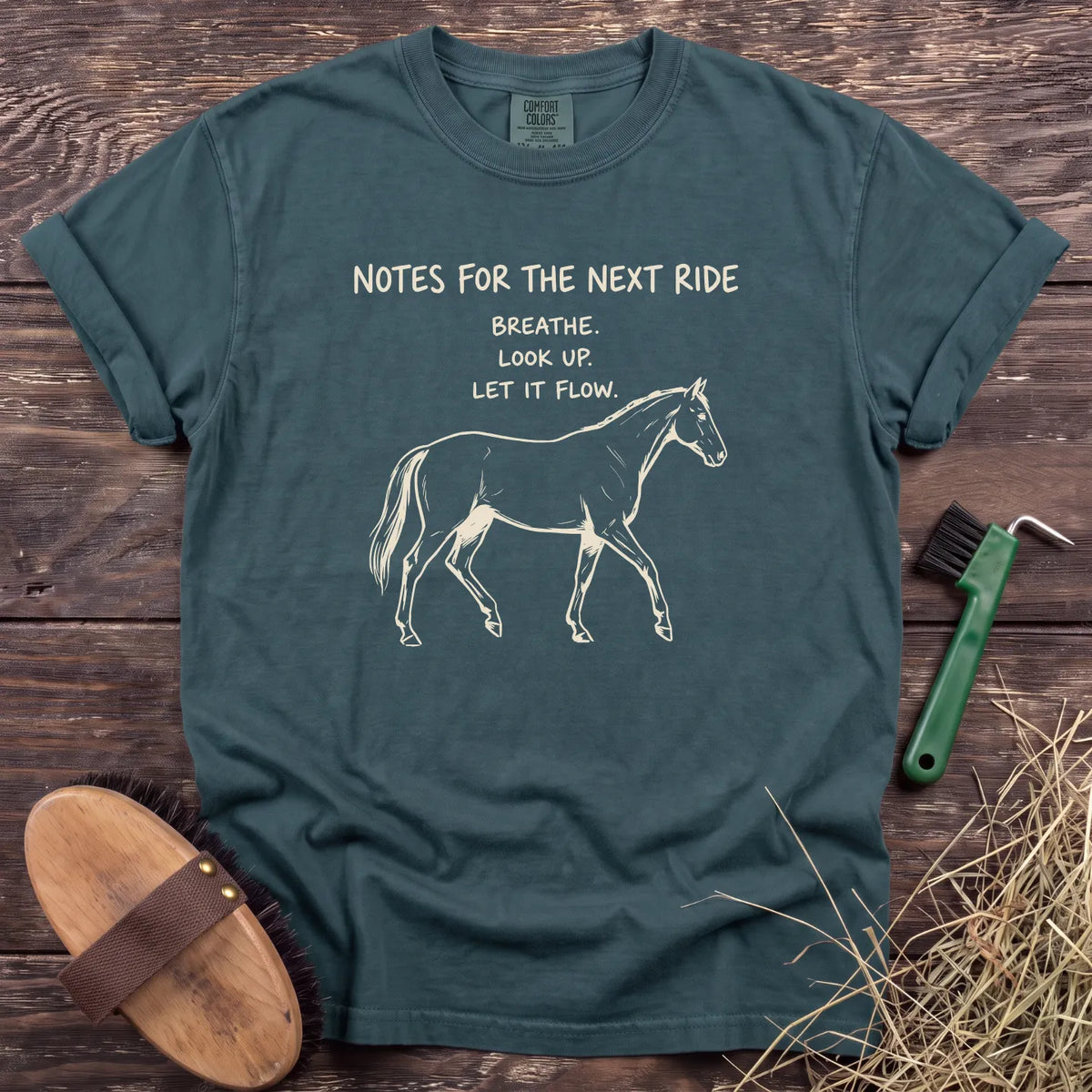 Next Ride Notes T-Shirt in Blue Spruce [color: Blue Spruce]