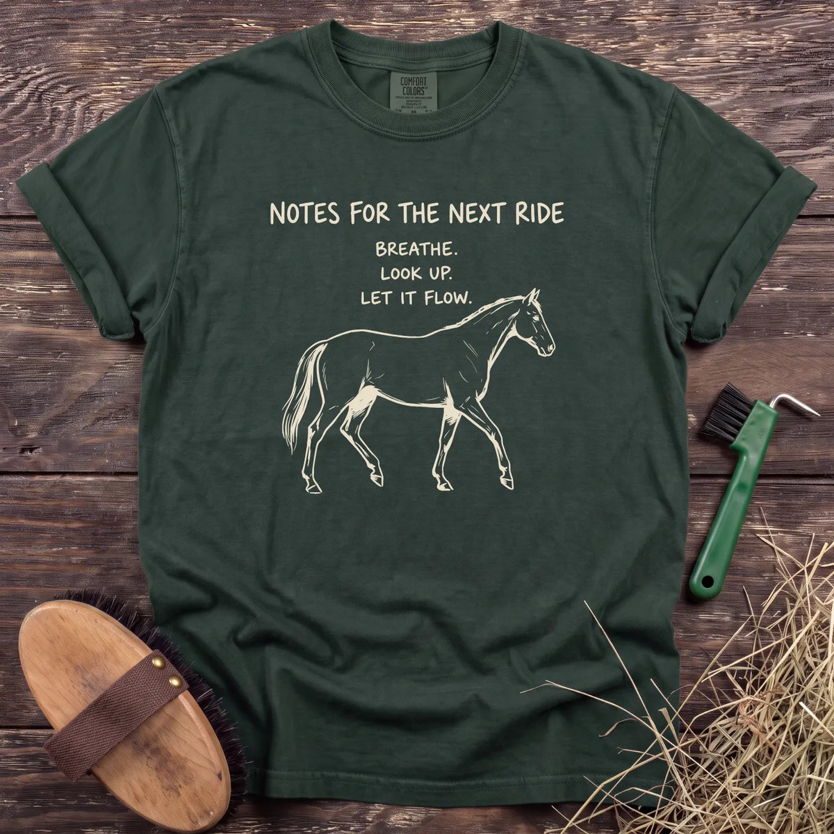 Next Ride Notes T-Shirt in Moss [color: Moss]