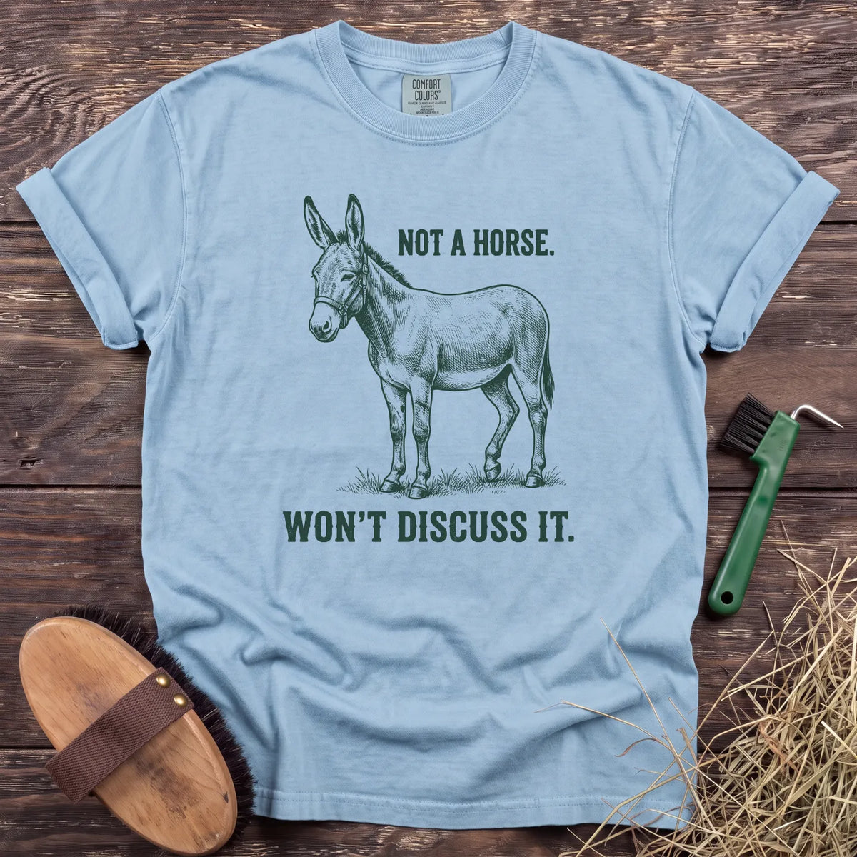 Not a Horse T-Shirt in Chambray [color: Chambray]