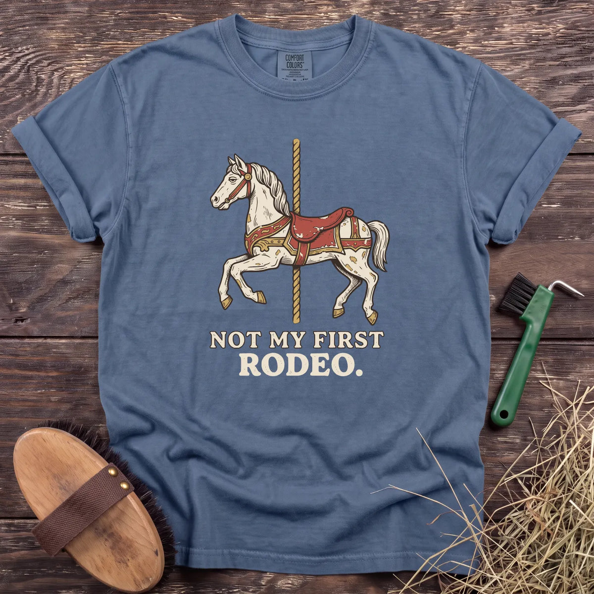 Not My First Rodeo T-Shirt in Blue Jean [color: Blue Jean]