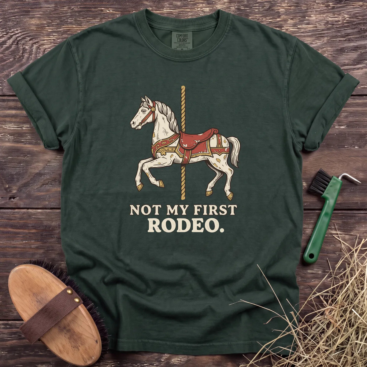Not My First Rodeo T-Shirt in Moss [color: Moss]