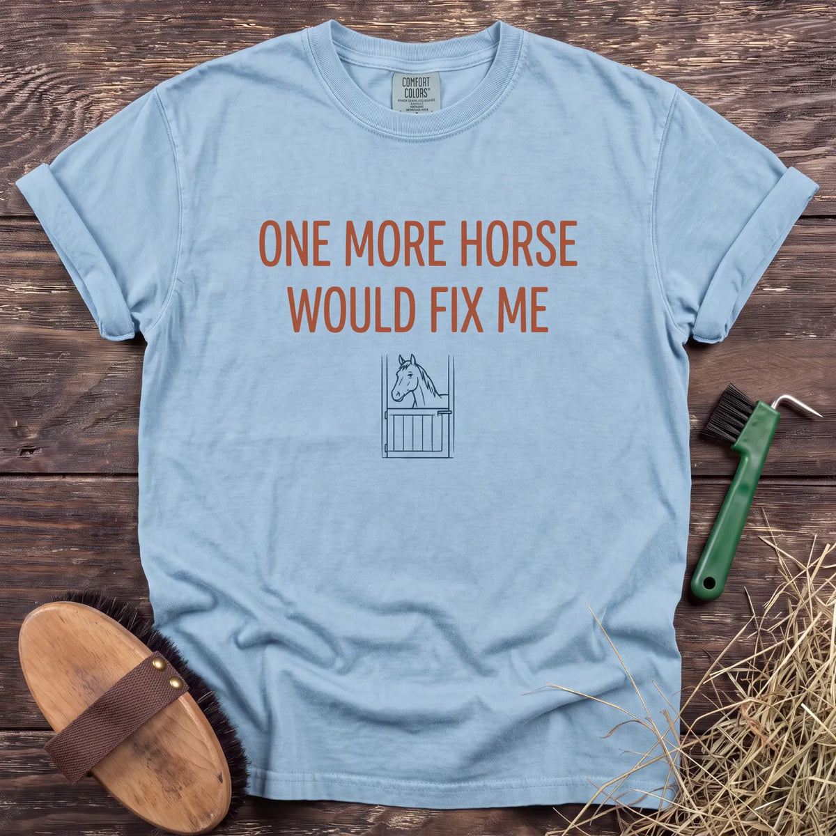 One More Horse T-Shirt in Chambray [color: Chambray]