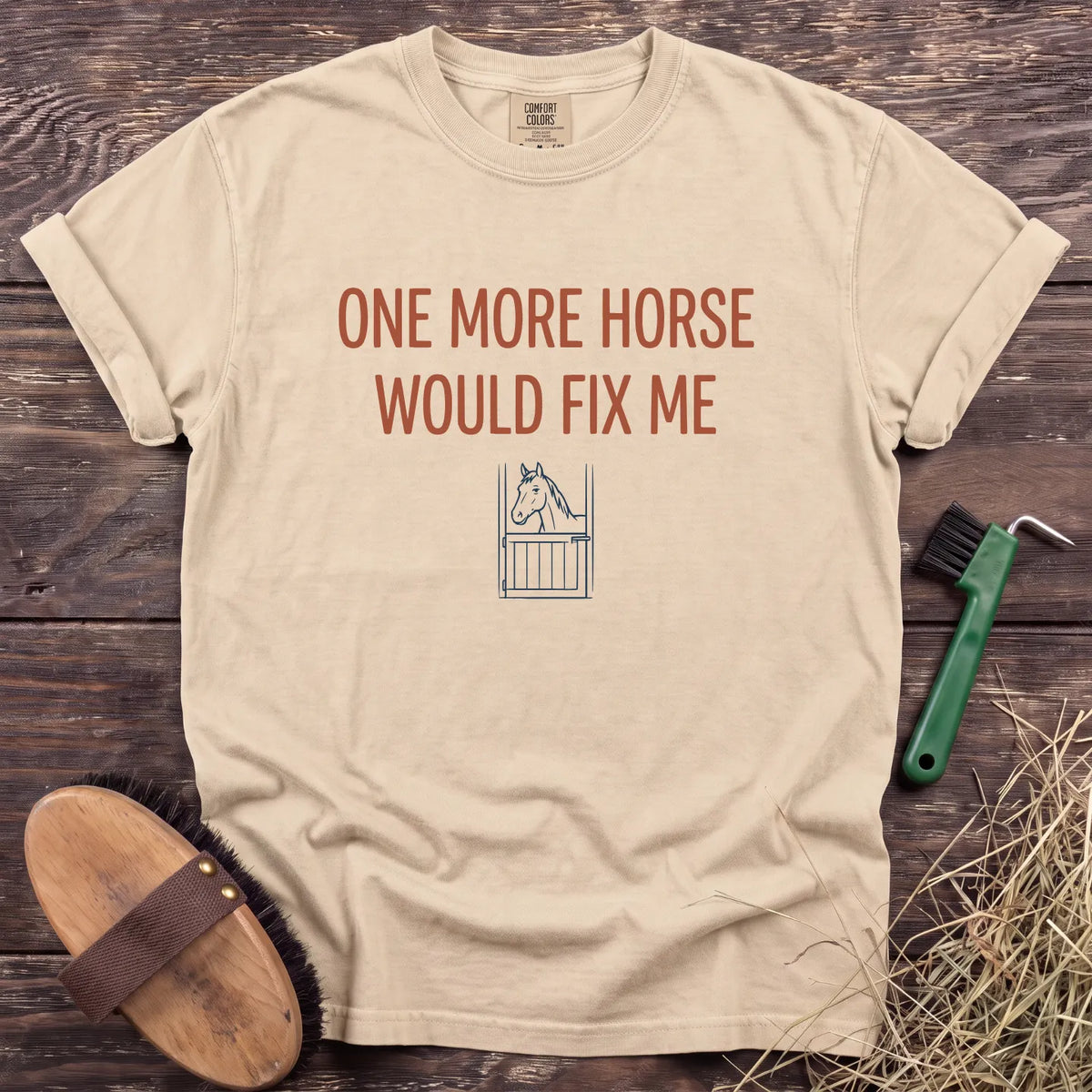 One More Horse T-Shirt in Ivory [color: Ivory]