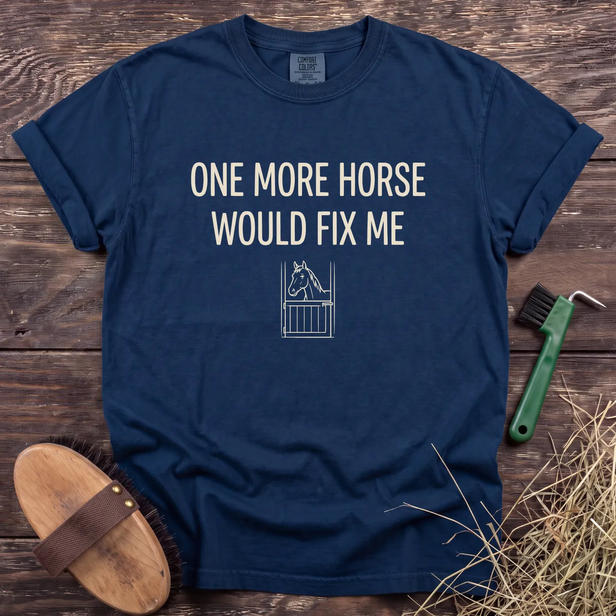 One More Horse T-Shirt in Navy [color: Navy]