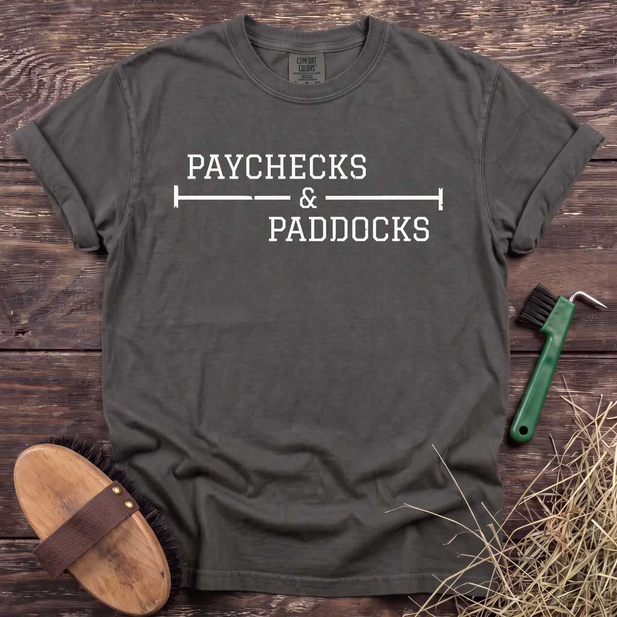 Paychecks & Paddocks T-Shirt in Pepper [color: Pepper]