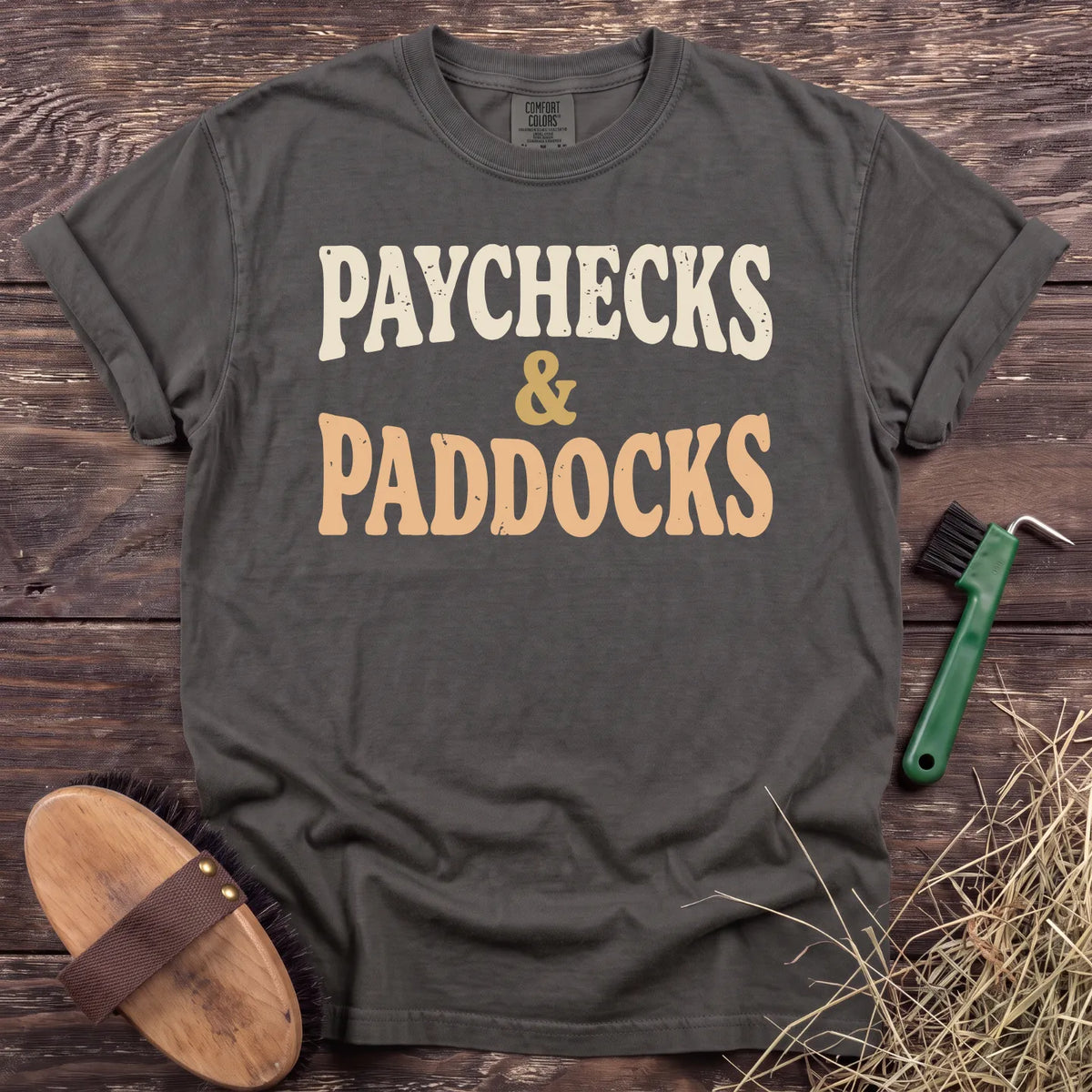 Paychecks & Paddocks T-Shirt in Pepper [color: Pepper]