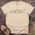 Peaceful herd horse line-art T-shirt in Ivory [color: Ivory]