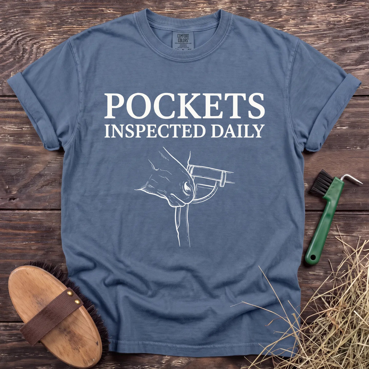 Pockets Inspected T-Shirt in Blue Jean [color: Blue Jean]