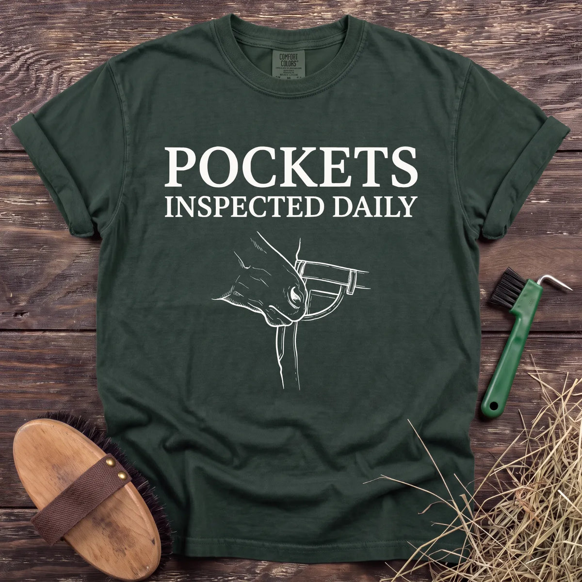 Pockets Inspected T-Shirt in Moss [color: Moss]