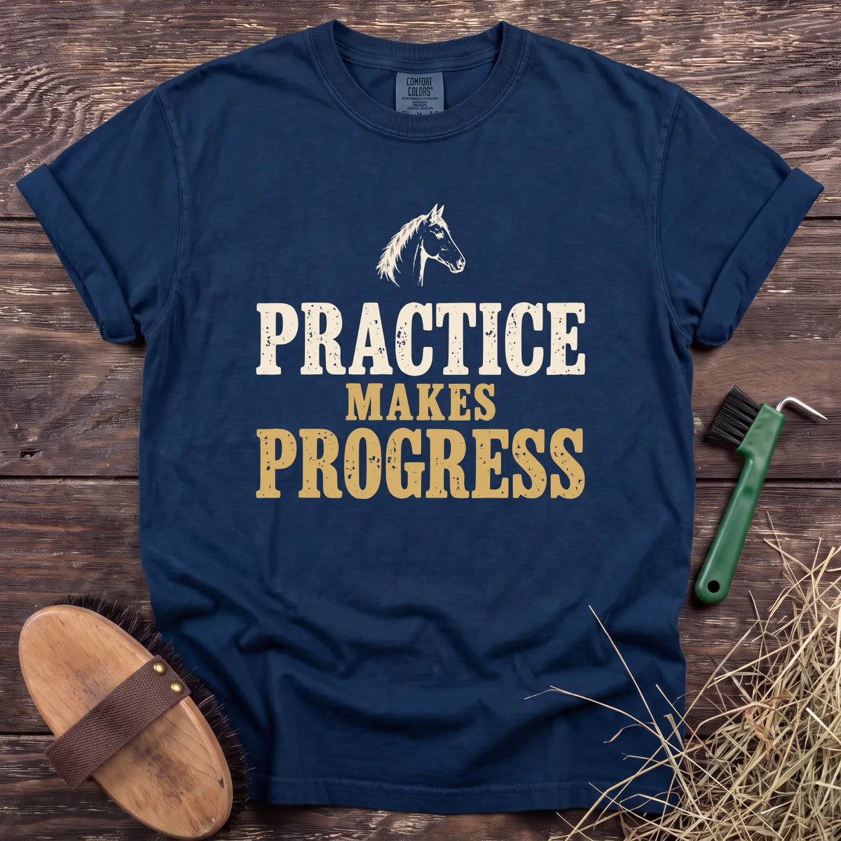 Practice Makes Progress T-Shirt in Navy [color: Navy]