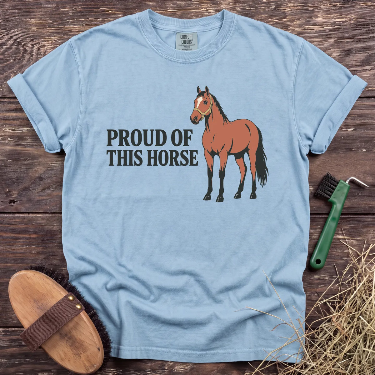 Proud of This Horse T-Shirt in Chambray [color: Chambray]