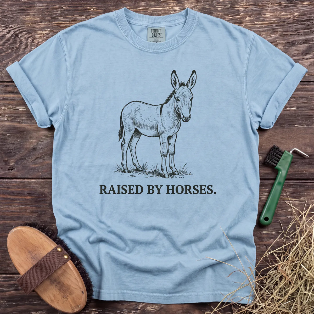 Raised by Horses T-Shirt in Chambray [color: Chambray]