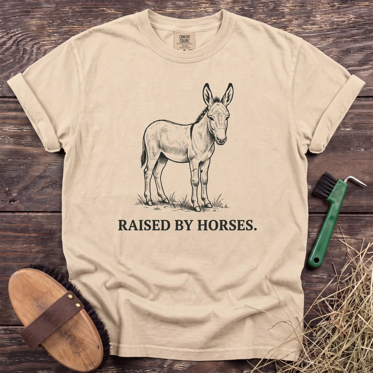 Raised by Horses T-Shirt in Ivory [color: Ivory]