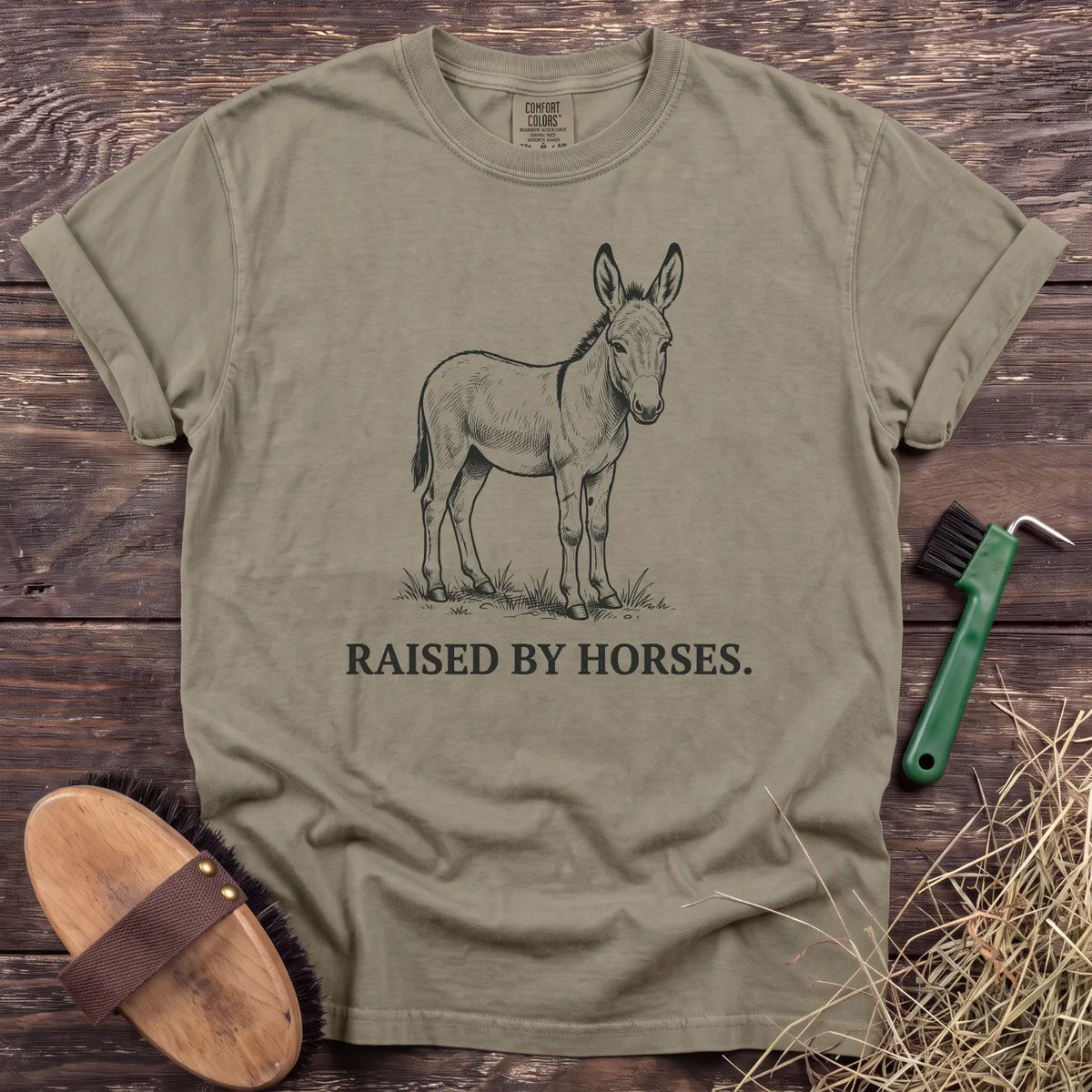 Raised by Horses T-Shirt in Sandstone [color: Sandstone]