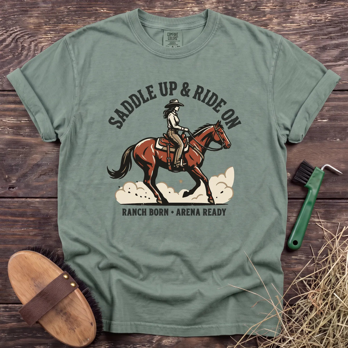 Ranch Born Arena Ready T-Shirt in Bay [color: Bay]