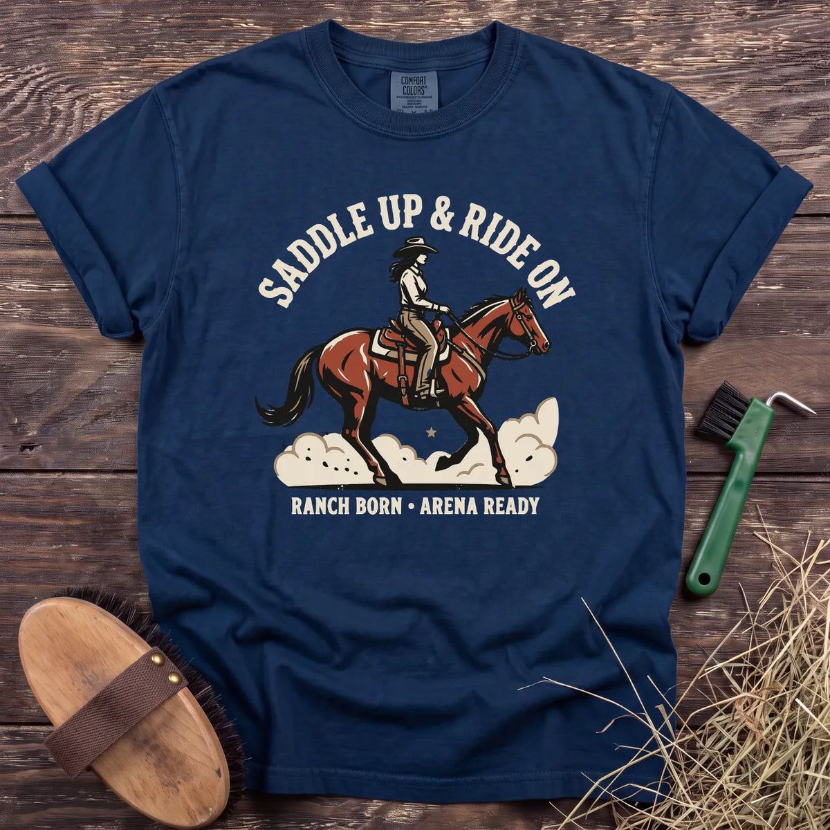 Ranch Born Arena Ready T-Shirt in Navy [color: Navy]