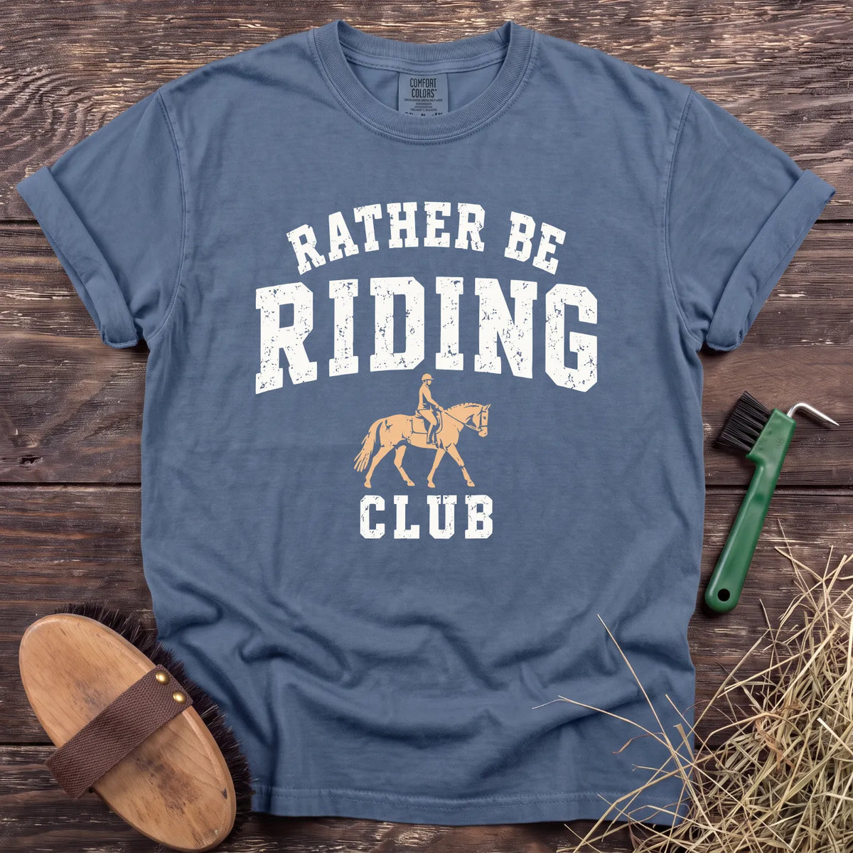 Rather Be Riding T-Shirt in Blue Jean [color: Blue Jean]