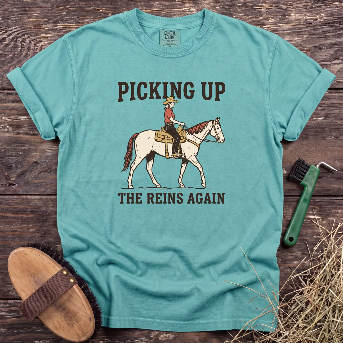 Reins Again T-Shirt in Chalky Mint [color: Chalky Mint]