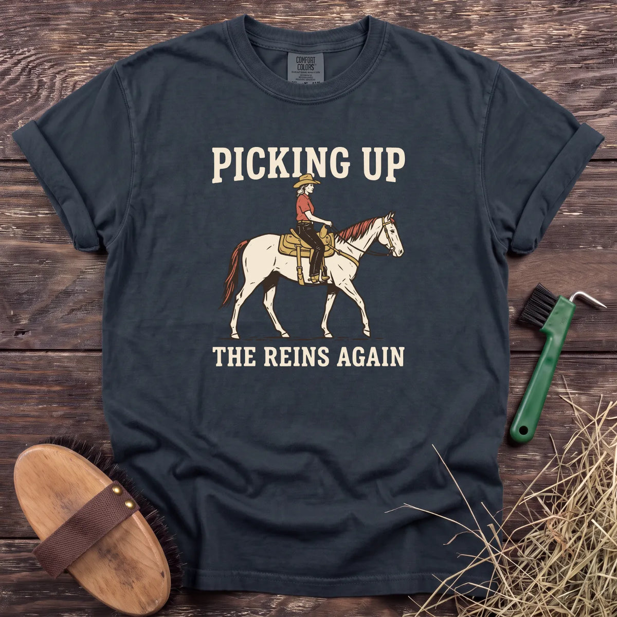 Reins Again T-Shirt in Graphite [color: Graphite]