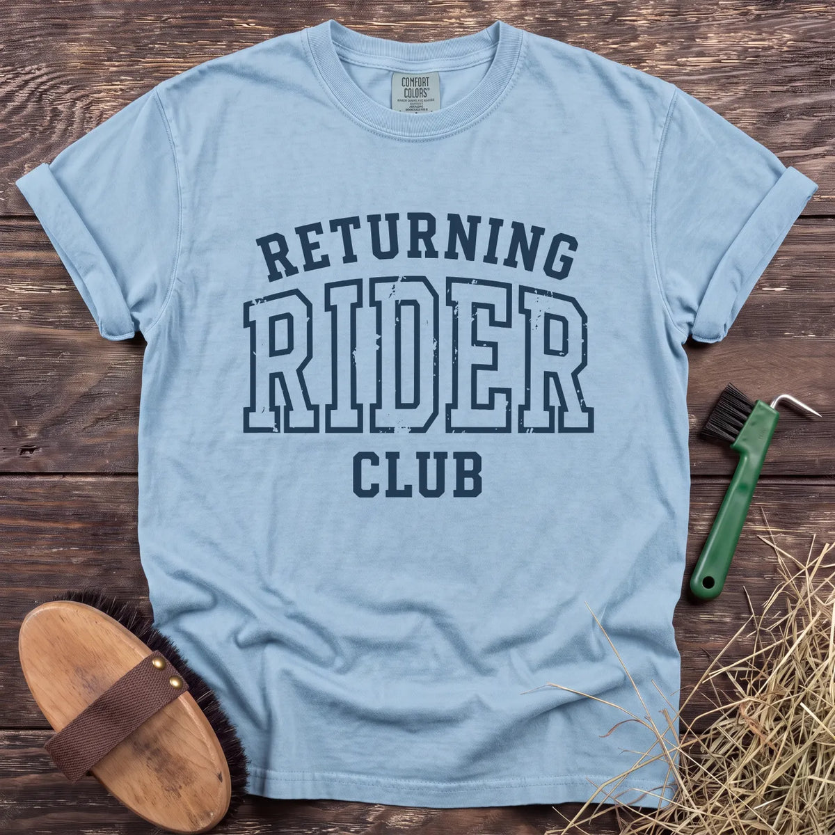 Returning Rider Club T-Shirt in Chambray [color: Chambray]