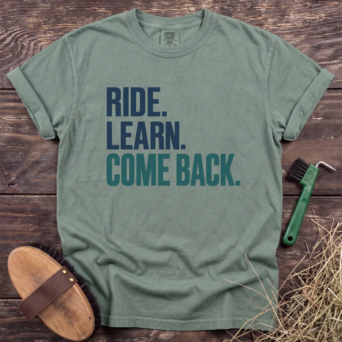 Ride Learn Come Back T-Shirt in Bay [color: Bay]