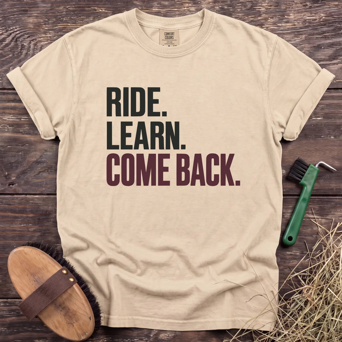 Ride Learn Come Back T-Shirt in Ivory [color: Ivory]