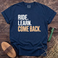 Ride Learn Come Back T-Shirt in Navy [color: Navy]