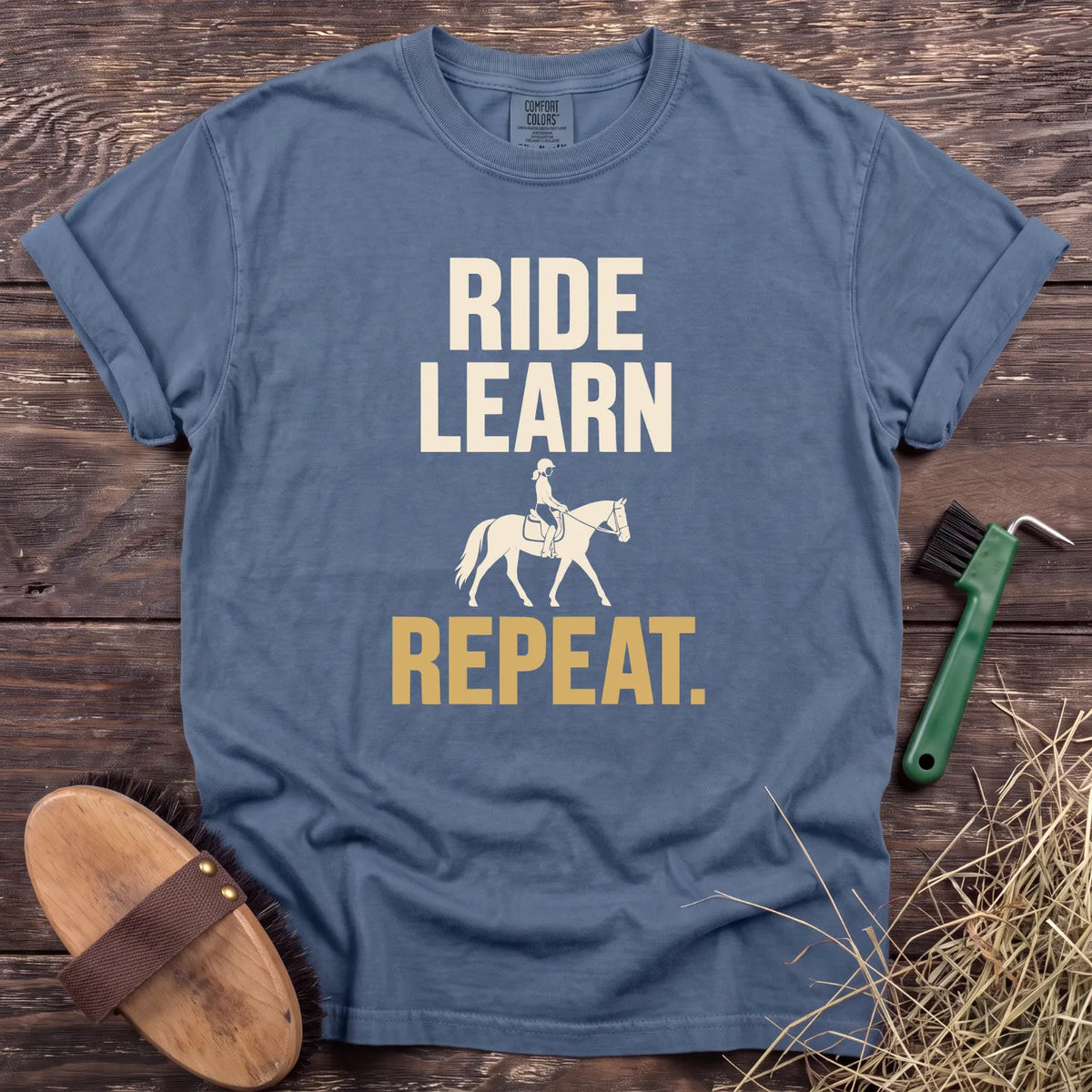 Ride Learn Repeat T-Shirt in Blue Jean [color: Blue Jean]