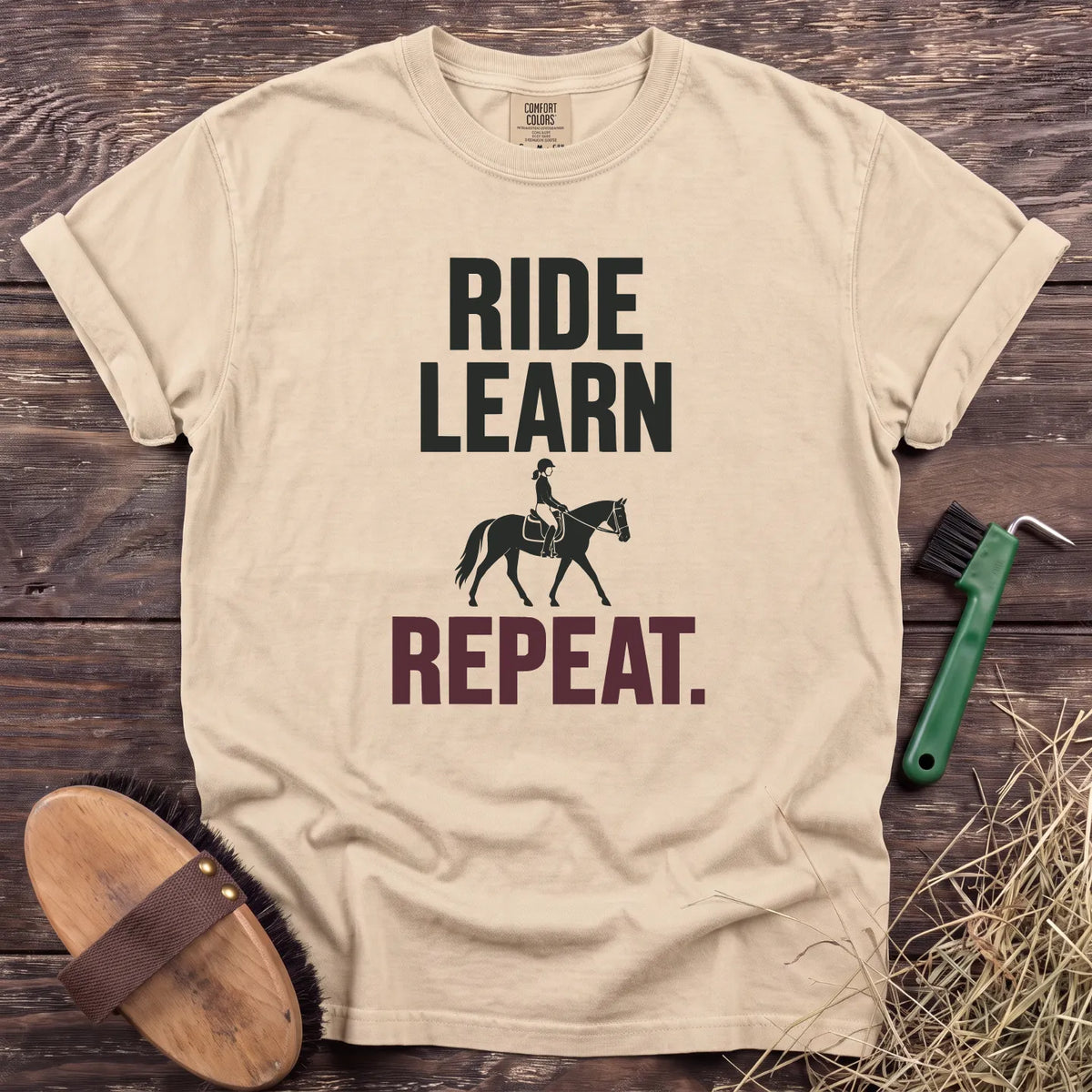Ride Learn Repeat T-Shirt in Ivory [color: Ivory]