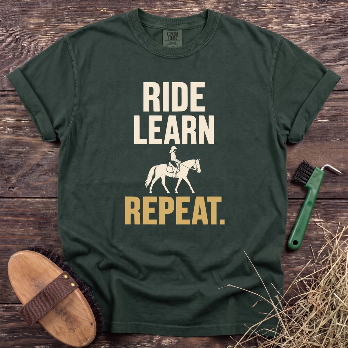 Ride Learn Repeat T-Shirt in Moss [color: Moss]