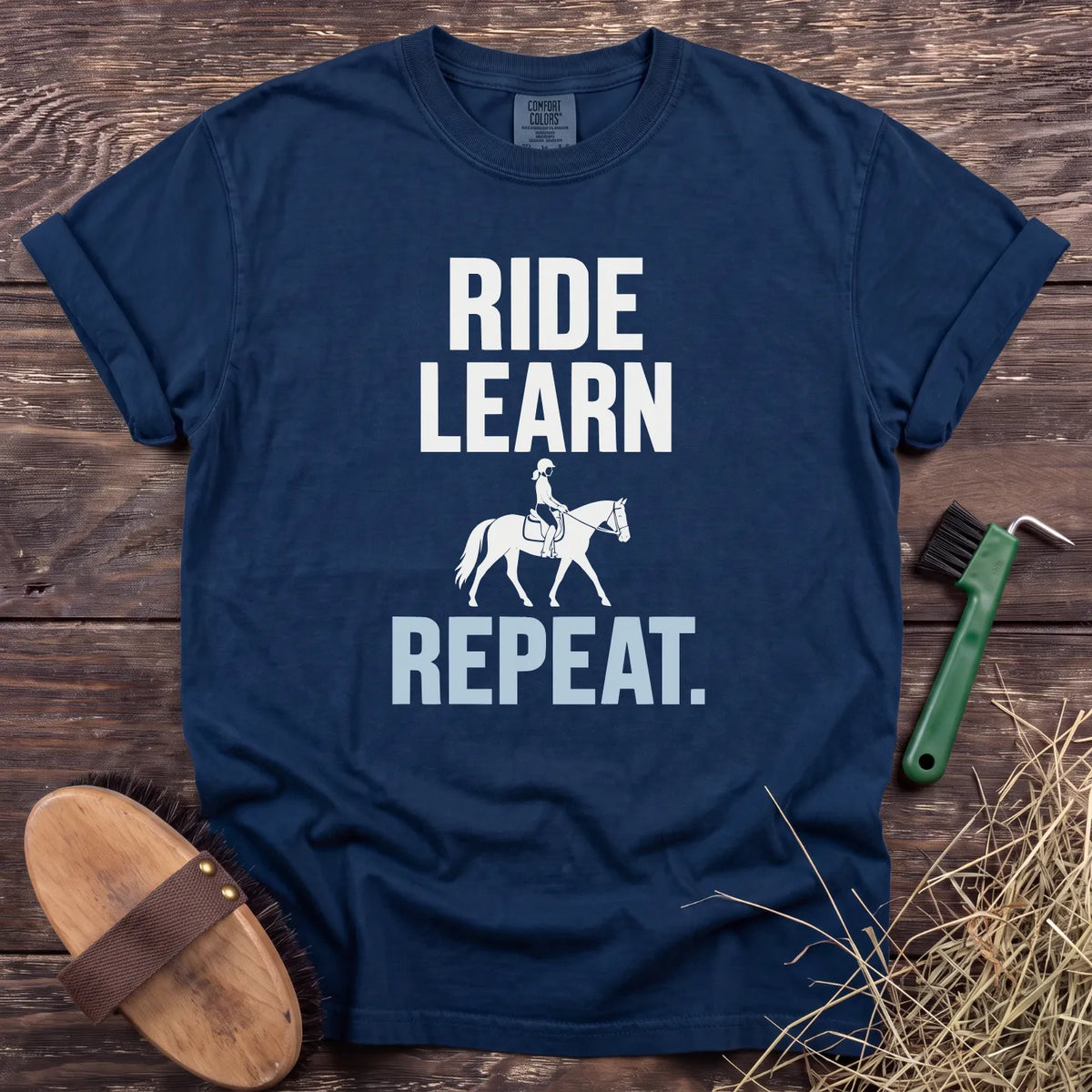Ride Learn Repeat T-Shirt in Navy [color: Navy]