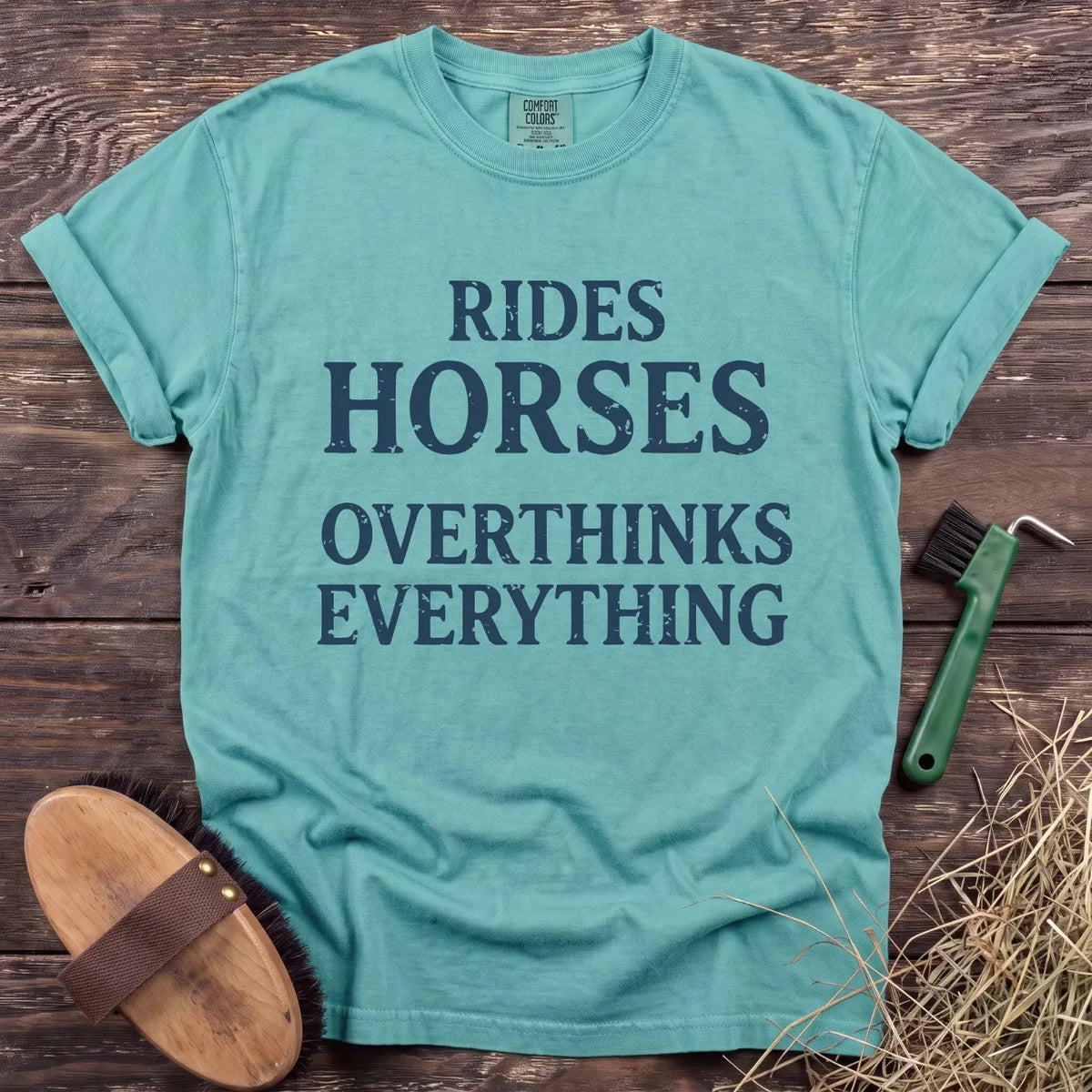 Rides & Overthinks T-Shirt in Chalky Mint [color: Chalky Mint]