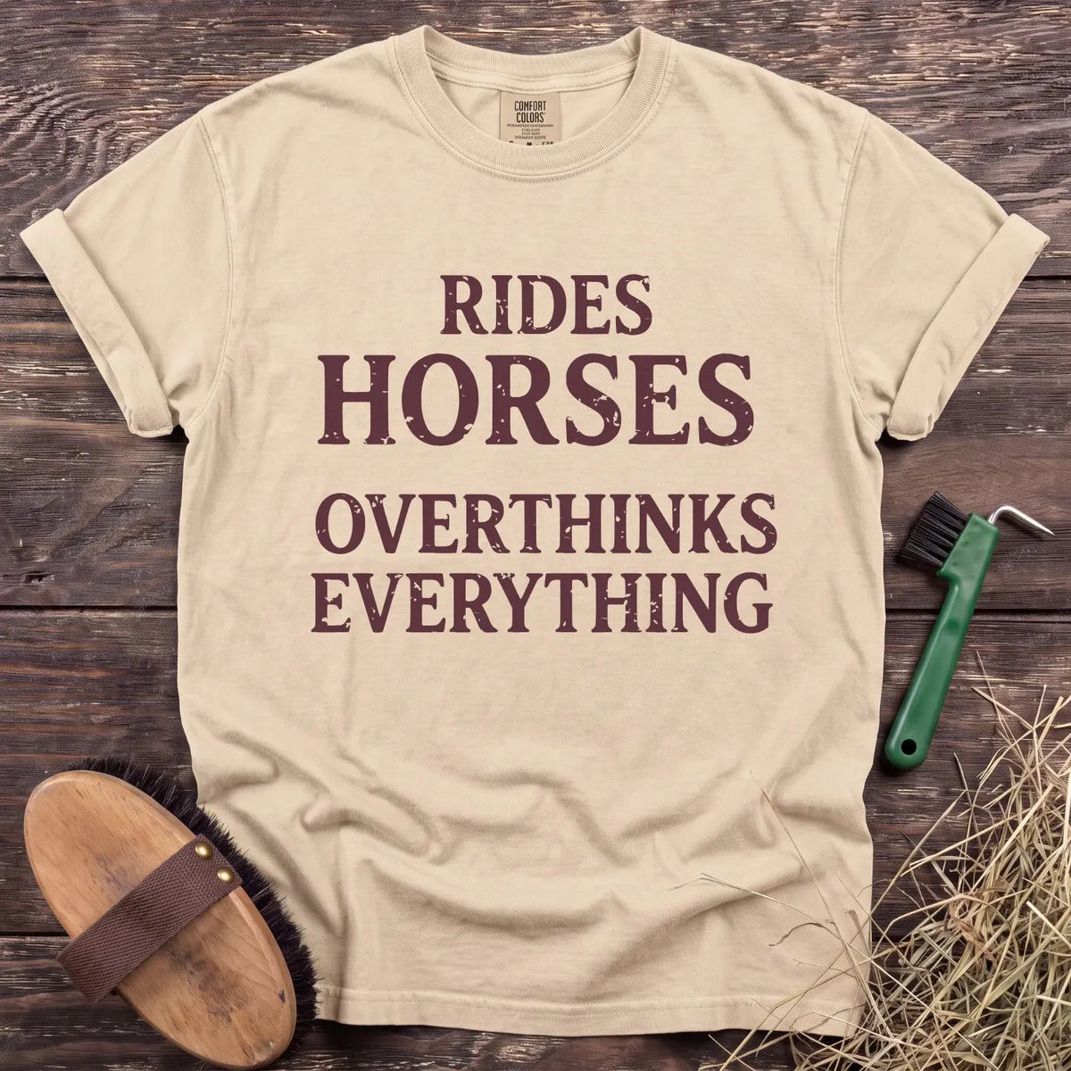 Rides & Overthinks T-Shirt in Ivory [color: Ivory]