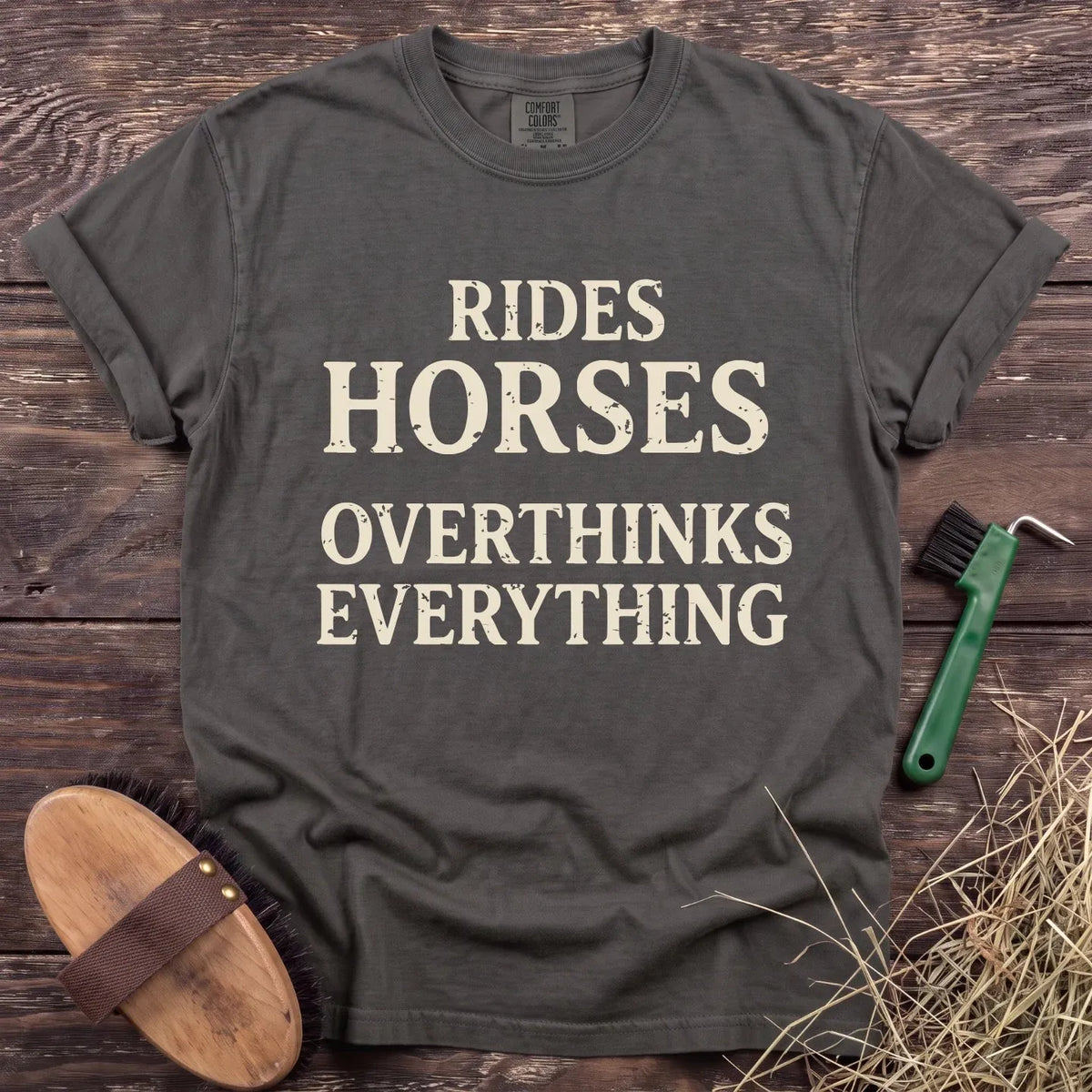 Rides & Overthinks T-Shirt in Pepper [color: Pepper]