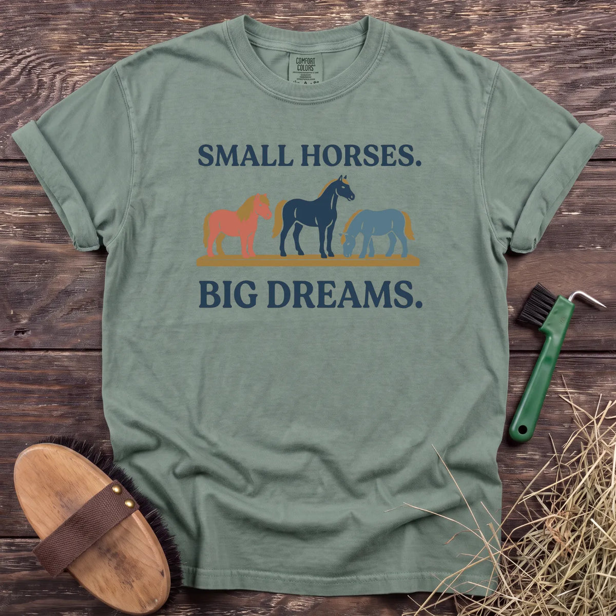 Small Horses Big Dreams T-Shirt in Bay [color: Bay]