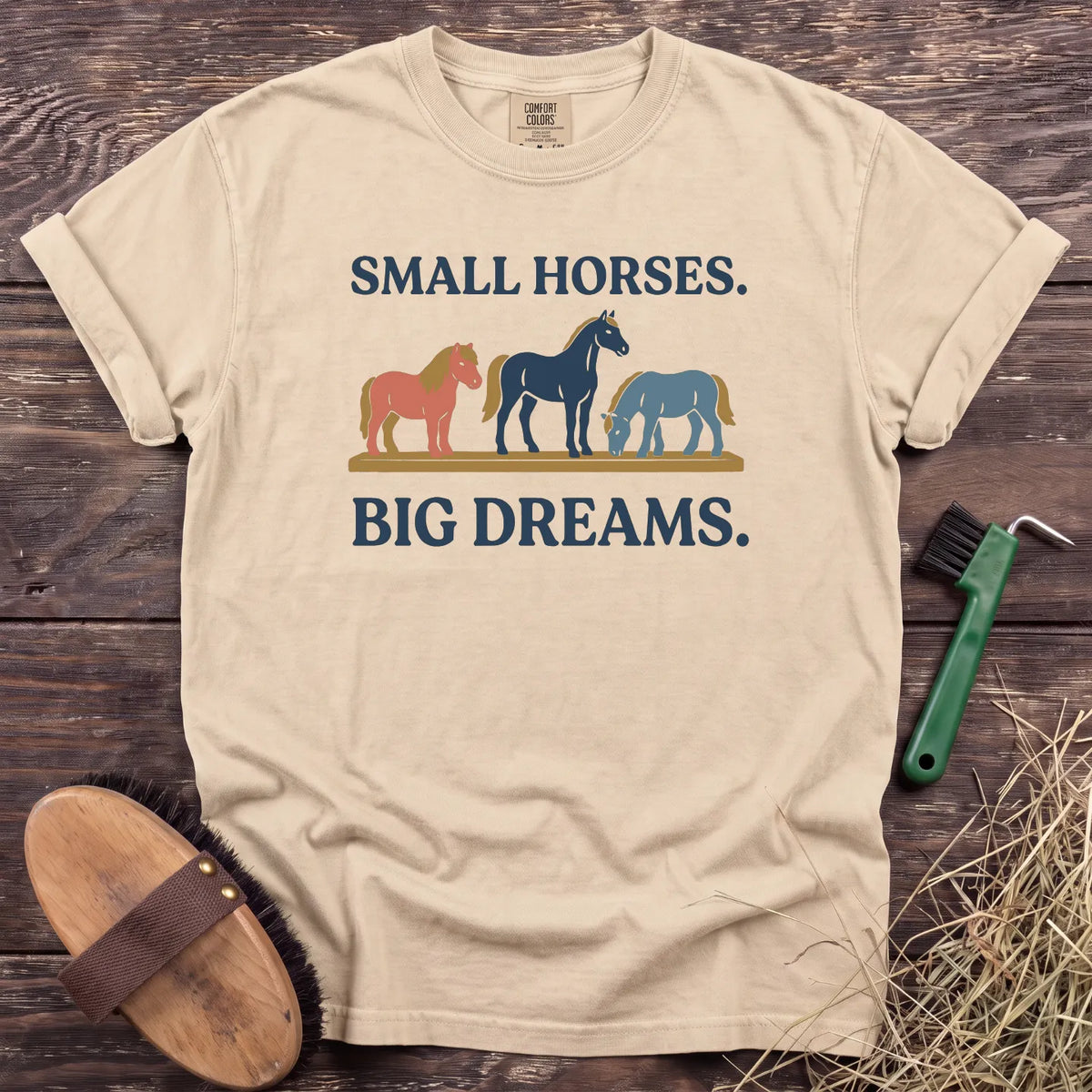 Small Horses Big Dreams T-Shirt in Ivory [color: Ivory]