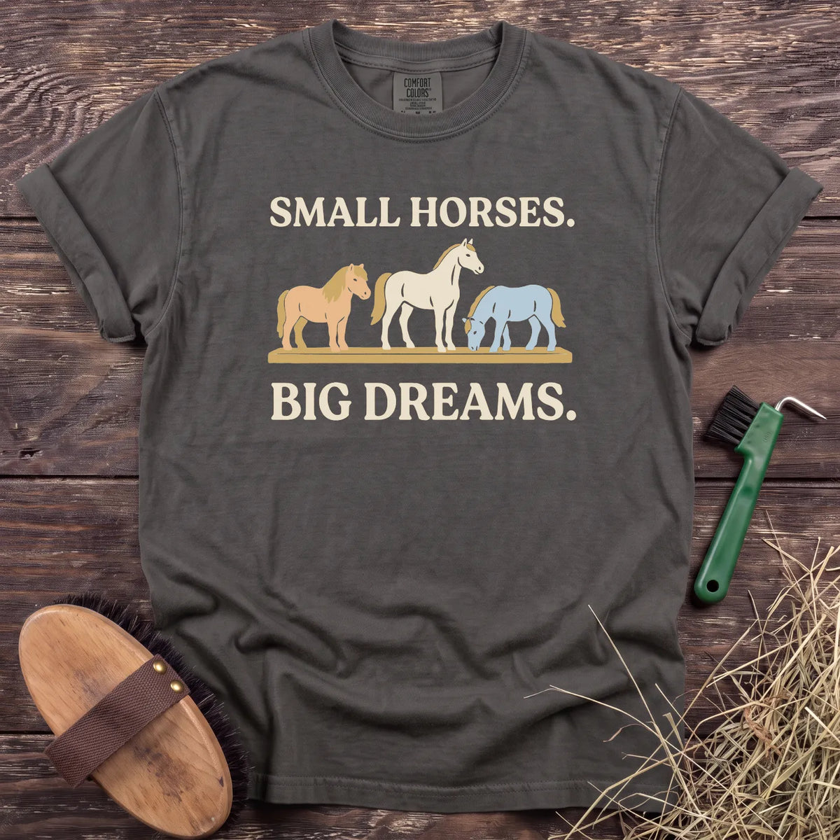 Small Horses Big Dreams T-Shirt in Pepper [color: Pepper]