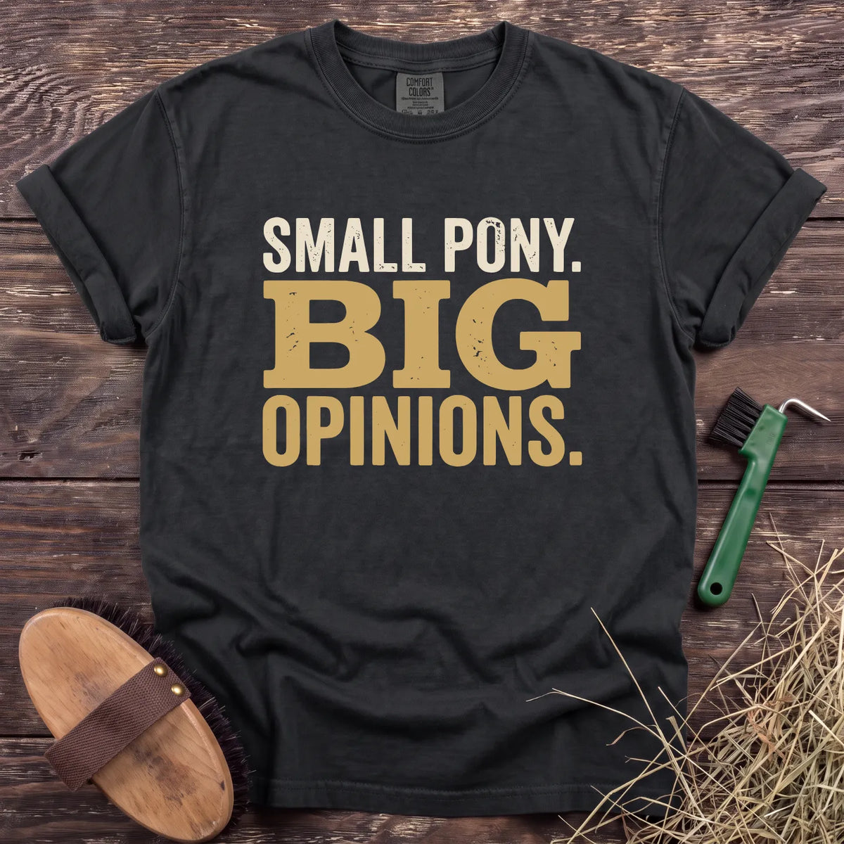 Small Pony T-Shirt in Black [color: Black]