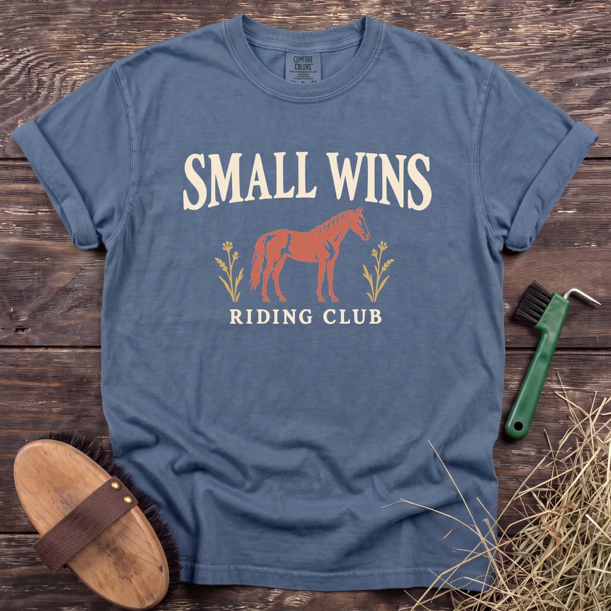 Small Wins Club T-Shirt in Blue Jean [color: Blue Jean]