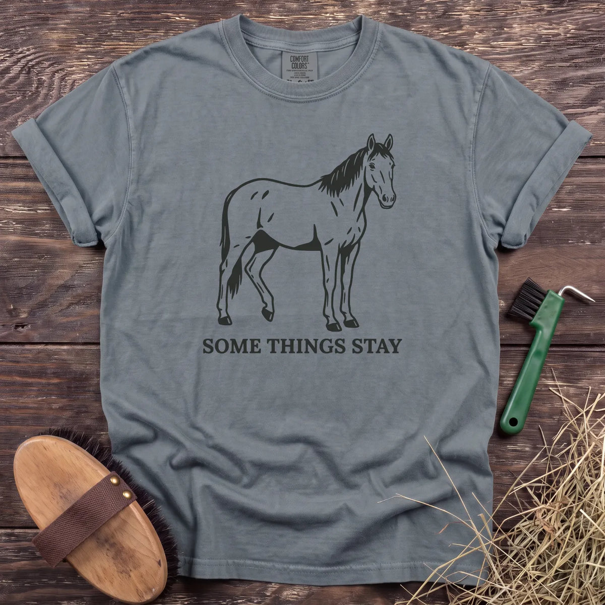 Some Things Stay T-Shirt in Granite [color: Granite]