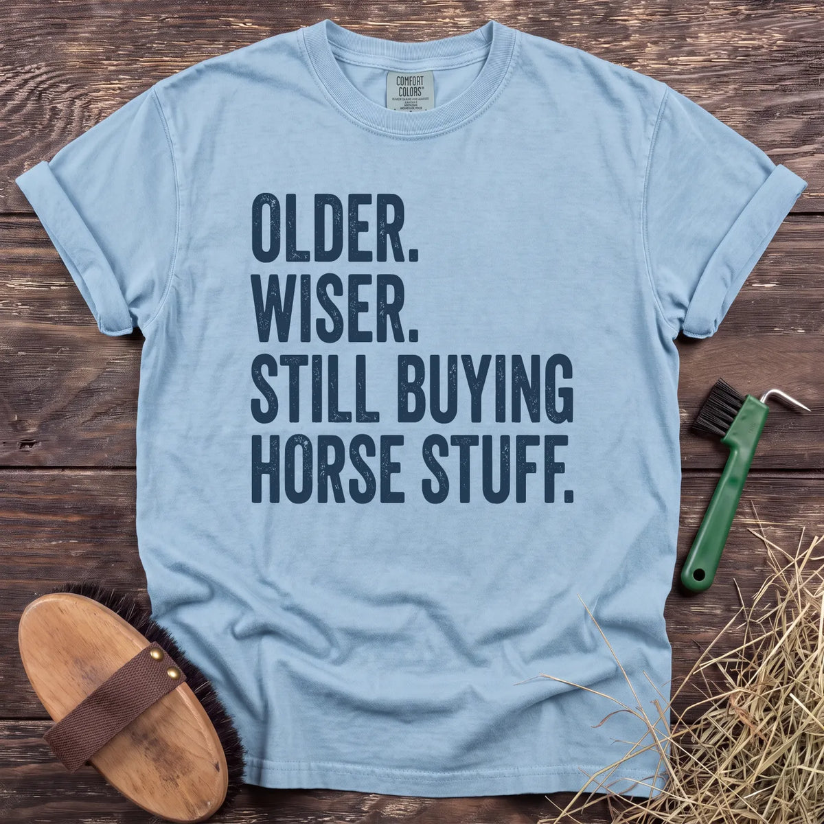 Still Buying Horse Stuff T-Shirt in Chambray [color: Chambray]