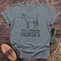 Still Drawing Horses T-Shirt in Granite [color: Granite]