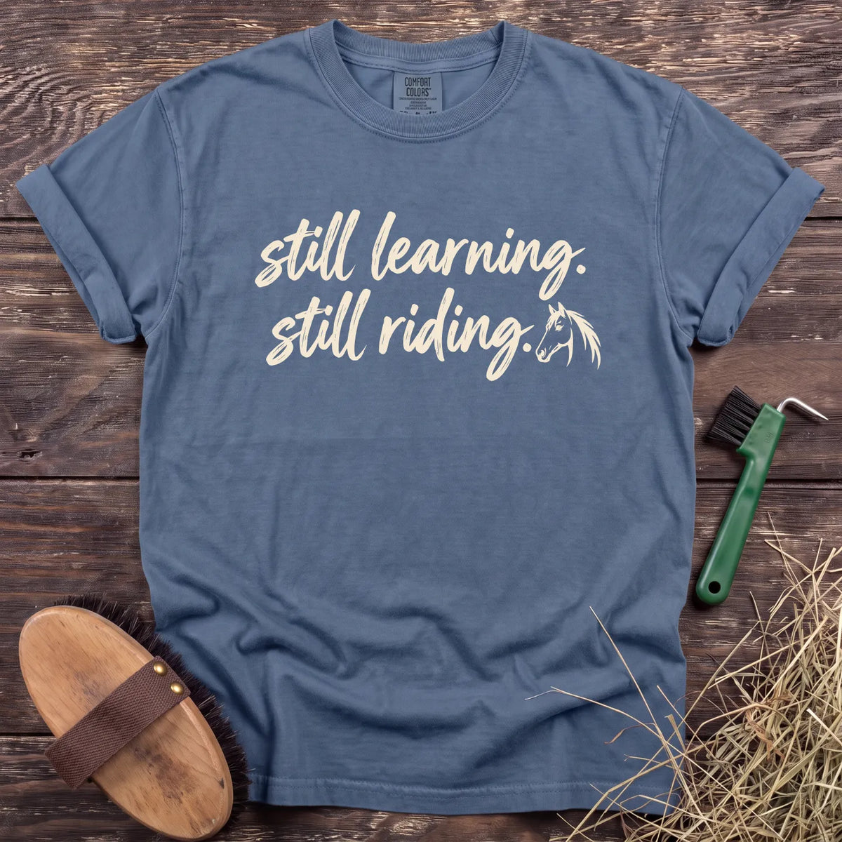 Still Learning T-Shirt in Blue Jean [color: Blue Jean]