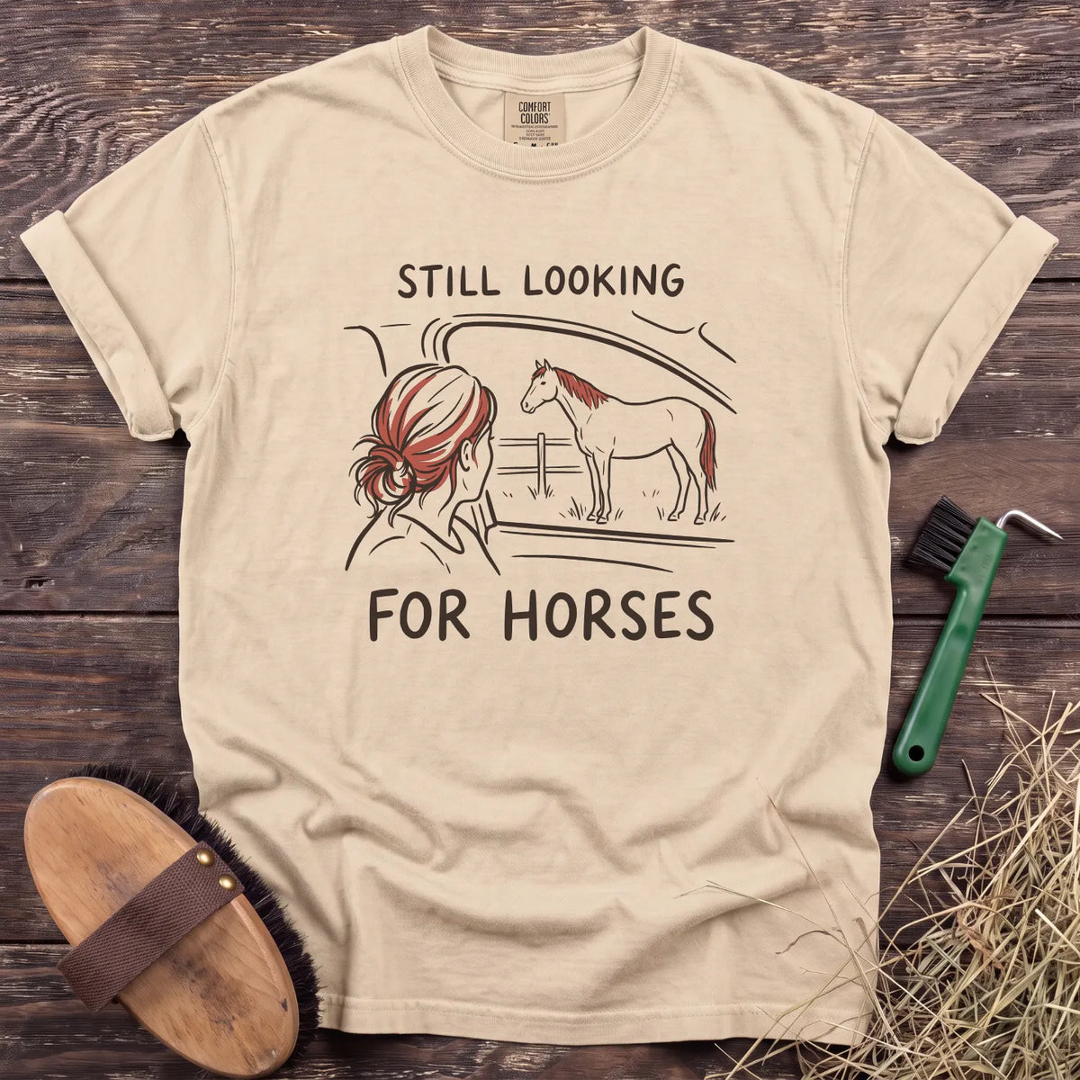 Still Looking for Horses T-Shirt in Ivory [color: Ivory]