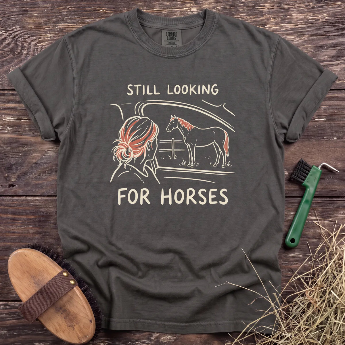 Still Looking for Horses T-Shirt in Pepper [color: Pepper]